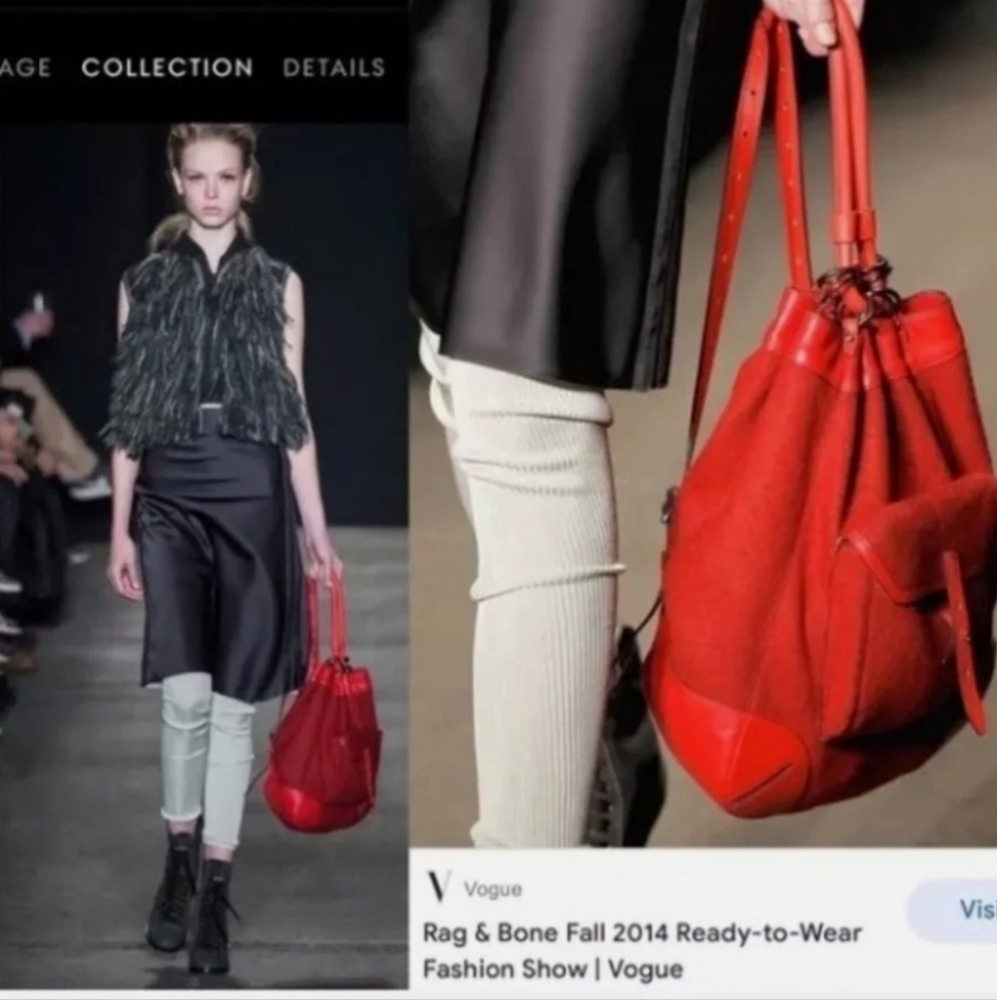 Rag & Bone Red Wool Backpack - Picture 4 of 9